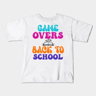 game overs back to school welcome back students enjoy Kids T-Shirt